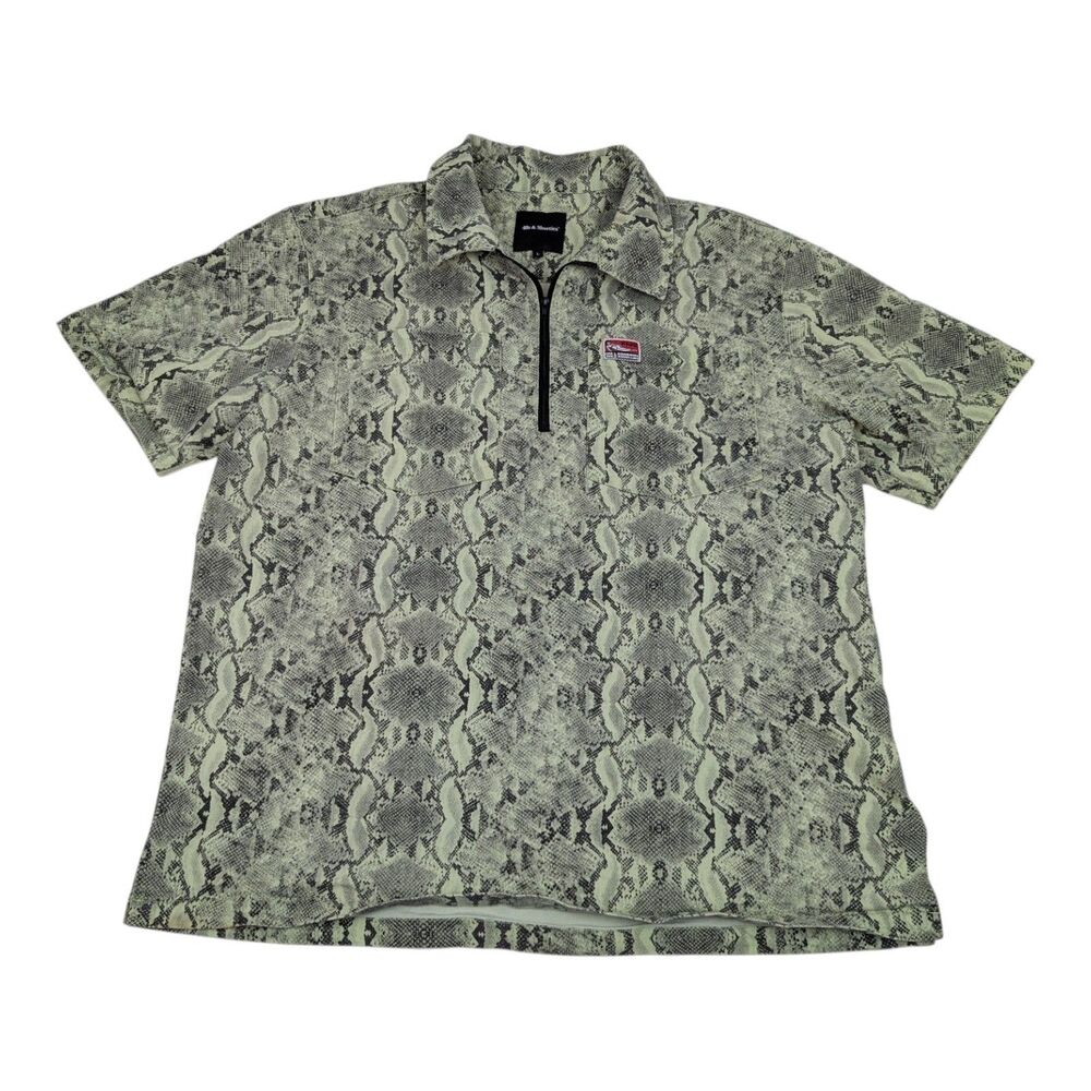 40s & Shorties Snakeskin 1/4 zip Mens Shirt Size L